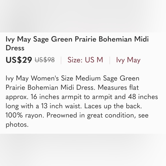 Ivy May Bohemian Midi Dress - Picture 4 of 4